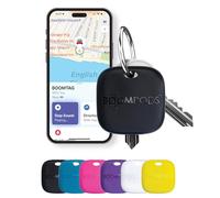 Boompods Boomtag Traceur Rechargeable - Localisateurs d'objets Compatible avec Apple Find My, Traceur Bluetooth Étanche IPX7, Étiquette de Suivi pour Portefeuilles, Bagages, Enfants - Noir
