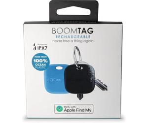 Boompods Boomtag Traceur Rechargeable, Lot de 2 - Localisateurs d'objets Compatible avec Apple Find My, Traceur Bluetooth Étanche IPX7, Étiquette de Suivi pour Portefeuilles, Bagages, Enfants