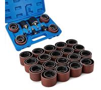 BOOMSTART Lot de 101 rouleaux abrasifs avec manchons abrasifs Ø 12-50 mm avec grain 60/80/120/150/240 pour perceuse, tambour de ponçage de 1/4" pour bois avec boîte en plastique, bleu