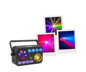 BoomTone Dj BoomToneDJ LightShow 6FX - Jeu de lumière 6-en-1 - Strobe, UV, Crystal Ball, Laser - Télécommande incluse