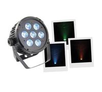 BoomTone DJ LEDPAR 7x10W 5in1 - Projecteur PAR LED RGBWA 70 W, DMX, stroboscope, mode musical et télécommande IR