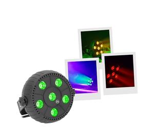 BoomTone DJ Mega LED 6x3W - Projecteur à LED RGB compact - Effets lumineux automatiques ou musicaux - Plug & Play - Éclairage festif puissant pour soirées, bars, DJ sets et événements à domicile