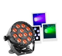 BoomTone DJ PARTY-PAR123 Projecteur lumineux polyvalent Noir - Jeux de lumière DJ - Eclairage pour soirées, fêtes - LED RVB 3-en-1 de 3W - Angle de projection de 20° - Stroboscope - DMX - Variateur.