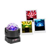 BoomToneDJ Spinner Jeu de Lumière LED 3-en-1 : Effets Multifaisceaux, Stroboscope, Rayons Lumineux Vert/Rouge, Contrôle DMX, Télécommande IR Incluse