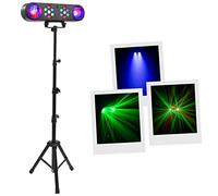 BoomTone DJ V-GAS Jeu de lumières multicolore Disco Club DJ, 14 LED RGB 1W + Color Ball, Dimmer, Kit complet avec support. Réglable en hauteur. Programmes automatiques, détection sonore, télécommande.