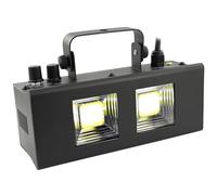 BoomToneDJ BoomTone DJ LED Strobe 2x20W Noir - Stroboscope à LED puissant effets de lumière époustouflant - Jeux de lumière soirée - Strobe DJ - Détection musicale - Flash intense - Eclairage Disco.