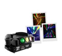 BoomToneDJ LUDIPOCKET TRI 360 Jeux de lumière pour soirée Effet Beam Lampe de scène 360° Projecteur LED RGBW 12W Discothèque automatique, DMX, Maître/Esclave, détection musicale. Dimmer et strobe.