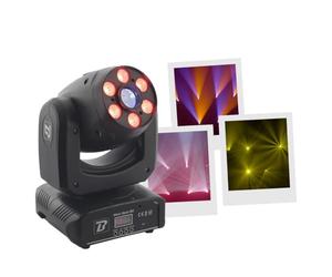 BoomToneDJ Maxi Spot 90 Tête Mobile LED RGB 90W Lyre Wash/Beam DMX Auto, Détection Musicale, 7 Gobos, Effet Shake, Stroboscope, Éclairage Scène pour Soirée, Bar, Club, DJ