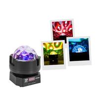 BoomToneDJ Spinner Jeu de Lumière LED 3-en-1 : Effets Multifaisceaux, Stroboscope, Rayons Lumineux Vert/Rouge, Contrôle DMX, Télécommande IR Incluse