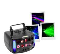 BoomToneDJ STARLIGHT-LZR Jeux de lumière DJ 4 effets Faisceaux multicolores LZR, Strob, Contrôle DMX Programmes automatiques Détection musicale Télécommande. Eclairage Disco Club Fête Soirée Mariage