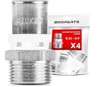 BOOPARTS - 4 Pièces - Raccord Droit Mâle à Sertir Ø20-3/4"M (20/27) | Raccord Multicouche Contour TH | Connexion Filetée Étanche et Durable pour Tuyaux Multicouches PEX PER Composites