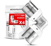BOOPARTS - Coude à Sertir Ø20-20 mm | Raccord Multicouche Profil TH pour Tubes PER, PEX et Multicouche | Plomberie, Chauffage et Sanitaire | Lot de 4