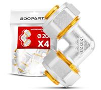 BOOPARTS - Coude à Visser Ø20 mm | Raccord Multicouche à Compression pour Tubes PER, PEX et Multicouche | Plomberie, Chauffage et Sanitaire | Lot de 4