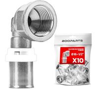 BOOPARTS - Coude Femelle à Sertir Ø16-1/2" 15/21 | Raccord Multicouche Profil TH pour Tubes PER, PEX et Multicouche | Plomberie et Sanitaire | Lot de 10