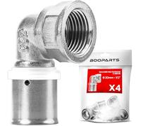 BOOPARTS - Coude Femelle à Sertir Ø20-1/2" 15/21 | Raccord Multicouche Profil TH pour Tubes PER, PEX et Multicouche | Plomberie et Sanitaire | Lot de 4
