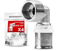 BOOPARTS - Coude Mâle à Sertir Ø20-3/4" 20/27 | Raccord Multicouche Profil TH pour Tubes PER, PEX et Multicouche | Plomberie, Chauffage et Sanitaire | Lot de 4