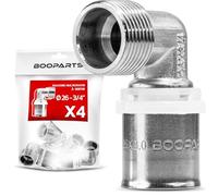 BOOPARTS - Coude Mâle à Sertir Ø26-3/4" 20/27 | Raccord Multicouche Profil TH pour Tubes PER, PEX et Multicouche | Plomberie, Chauffage et Sanitaire | Lot de 4