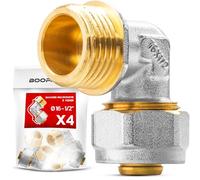 BOOPARTS - Coude Mâle à Visser Ø16-1/2" 15/21 | Raccord Multicouche à Compression pour Tubes PER, PEX et Multicouche | Plomberie, Chauffage et Sanitaire | Lot de 4