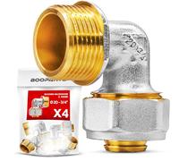 BOOPARTS - Coude Mâle à Visser Ø20-3/4" 20/27 | Raccord Multicouche à Compression pour Tubes PER, PEX et Multicouche | Plomberie, Chauffage et Sanitaire | Lot de 4