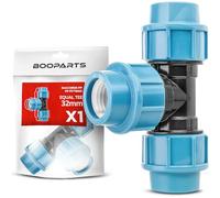 BOOPARTS - Té à Visser PP Ø32 mm pour Tube PE | Raccord Polypropylène d'Arrosage, Irrigation & Plomberie Multicouche | Installation sans Outil | Anti-fuite, Résistant UV & Gel