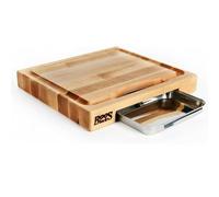 Boos Block Planche à Découper Avec Égouttoir - Planche Erable d'Amérique Du Nord - Billot De Cuisine - Planche a Decouper Professionnelle - 38 x 35 x 6 cm