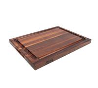 Boos Block Planche à Découper En Noyer BBQ - Planche à Découper Avec Rainure à Jus - Billot De Cuisine - Planche a Decouper Professionnelle - 46 x 31 x 4 cm