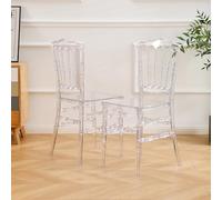BOOSDEN Chaise Napoléon en Acrylique Transparent - Chaise Plastique Empilable pour Salle à Manger, Mariage & Événements, Lot de 2