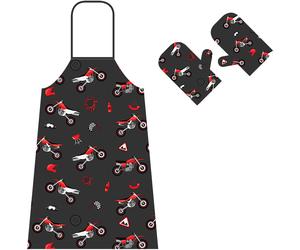 Booster MX, Tablier/moufles pour le barbecue Gris/Rouge/Blanc/Noir Gris/Rouge/Blanc/Noir