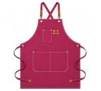 BOOWEN Tablier Cuisine Homme Tabliers en Toile avec 3 Poches Imperméable et Réglable Apron pour Barbecue, Restaurant,Jardin, Charpentier，76 * 68cm