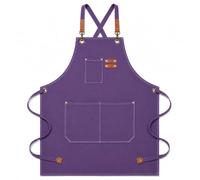 BOOWEN Tablier Cuisine Homme Tabliers en Toile avec 3 Poches Imperméable et Réglable Apron pour Barbecue, Restaurant,Jardin, Charpentier，76 * 68cm