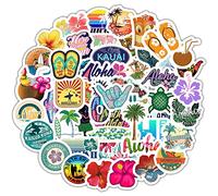 bopely 50 Pcs Hawaii Summer Stickers, Étanche en Vinyle Décalcomanies pour Bouteilles D' pour Ordinateur Portable pour Ordinateur Portable Scrapbooking Scrapbooking Vacation Beach
