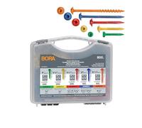 BORA Pocket-Hole Kit de vis 800 pièces Filetage fin Marquage couleur pour bois dur Coffret de rangement inclus