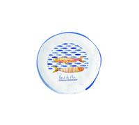 BORD DE MER Assiette dessert en porcelaine 16 cm décor poisson - Les 6 SC