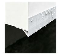 Bord goutte gris aluminium pour corniche basse mur extérieur | Solin goutte d'eau moderne, murs extérieurs balcons patios béton pour dévier gouttes pluie(White,L1.8m/5.9ft)