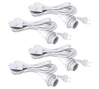 BORDEAG Douille E14 avec Câble et Interrupteur, Lot de 4 Douilles E14 avec Interrupteur, Câble de 3,5M pour Suspension Luminaire, DIY Lampes, Lustres et Plafonniers