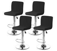 BORDEAG Housse de Tabouret de Bar, Lot de 4 Lavables et Extensibles Housses de Tabouret de Bar, Housse Tabouret de Bar pour Tabourets Pivotants Bas, Housse de Chaise de Bar (sans Chaises, Gris Clair)