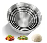 BORDEAG Lot De 5 Bols Mélangeurs En Acier Inoxydable, Saladiers En Acier Inoxydable, Ensemble De Bols Mélangeurs, Empilables, 580ml 900ml 1600ml 2050ml 2600ml Pour La Salade, La Cuisson, Le