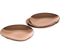 Borden PEBBLES set de 4 - acier inoxydable revêtu PVD - 9 x 9 cm - hauteur 1 cm - aspect cuivré