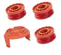 Bords de coupe d'axe de fil compatibles avec les tondeuses worx, 3 bobines de rechange de 1,6 mm x 3 m pour bobine wa0010 wa6351 avec 1 bouchon de coupe
