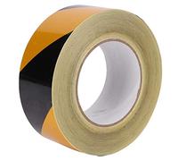 BORDSTRACT 50 mm x 46 m Ruban réfléchissant de sécurité Noir Jaune Avertissement Rubans auto-adhésifs imperméables Accessoires pour marches d'escalier Bandes de roulement de traction