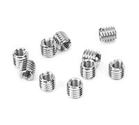 BORDSTRACT Insert fileté autotaraudeur, 10 écrous en acier inoxydable M4*0,7 filetage extérieur M6*1 longueur 6MM Écrou réducteur