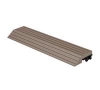 ML-Design Bordure de Finition WPC Droite Marron Foncé pour Dalles de Sol Clipsable, 30x2x7,5 cm, Aspect Bois, Cornière de Terrasse