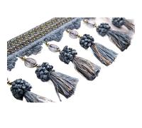 bordure à pompons, Garniture à franges, applique de garniture rideau, perlée tressée 14 mètres, nappe décorative(11)