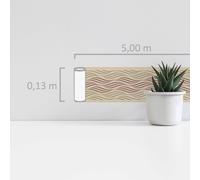 Bordure Avec Effet Pailleté Et Motif En Vagues - Beige, Marron