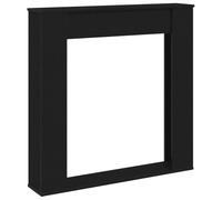 Bordure de cheminée - Aspect chêne noir - 100 x 20 x 100 cm - Surface de rangement pour cheminée électrique - Accessoires pour salon et terrasse - Avec protection thermique et fonction foyer