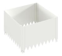 Bordure de gazon 60 x 60 x 35 cm Acier blanc | Bordure paysagère extérieure, résistante aux intempéries, flexible, installation facile