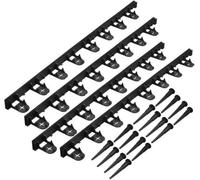 Bordure de Gazon Polypropylène Polyéthylène, 4.5 x 400 cm, Noir, Avec 16 Ancrages