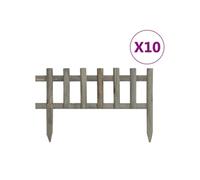 Bordure de jardin 10 pcs Bois de sapin 4,4 m Marron G