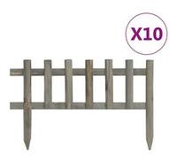 vidaXL Bordure de jardin Bois de sapin 10 pièces 4,4 m Marron