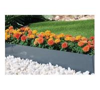 Bordure de jardin acier galvanisé anthracite 1 06 m - hauteur 18 cm - 5 piquets intégrés